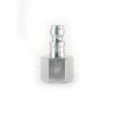 1/4 Inch Auto Coupler Plug X 3/8 Inch Female NPT (Silver Color), PK 50